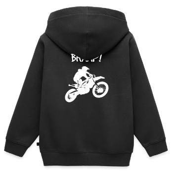 Dirt Biking Braap - Sweat Premium à capuche zippé enfant bio - noir - Dos - AI Model Kid Male (0cm)