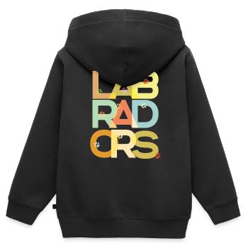 Labrador Dog Labradors - Kids Premium Organic Zip-up Hoodie - black - Back - AI Model Kid Male (0cm)