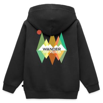 Wandern Wandern - Kinder Premium Organic Zip Hoodie - Schwarz - Hinten - AI Model Kid Male (0cm)