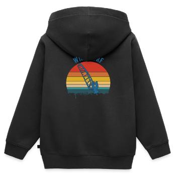 Windsurfing Windsurf - Kids Premium Organic Zip-up Hoodie - black - Back - AI Model Kid Male (0cm)