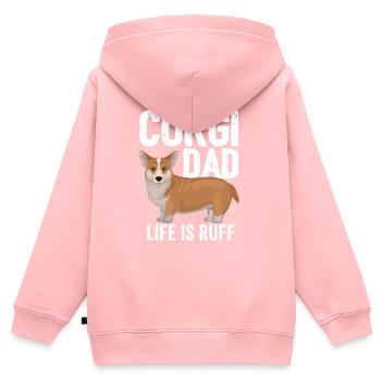 Corgi Dog Corgi Dad Life Is Ruff - Kids Premium Organic Zip-up Hoodie - rose - Back - AI Model Kid Female (0cm)