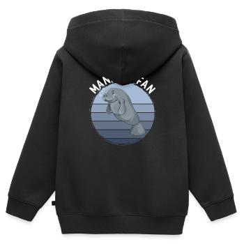 Seekuh-Fan - Kinder Premium Organic Zip Hoodie - Schwarz - Hinten - AI Model Kid Male (0cm)