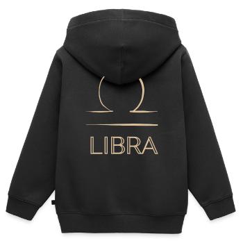 LIBRA ZODIAC SIGN - Kinder Premium Organic Zip Hoodie - Schwarz - Hinten - AI Model Kid Male (0cm)