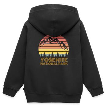Yosemite-Nationalpark - Kinder Premium Organic Zip Hoodie - Schwarz - Hinten - AI Model Kid Male (0cm)