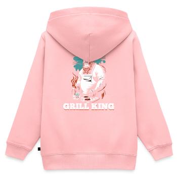 Grill mit Kingsize-Bett - Kinder Premium Organic Zip Hoodie - Rosa - Hinten - AI Model Kid Female (0cm)