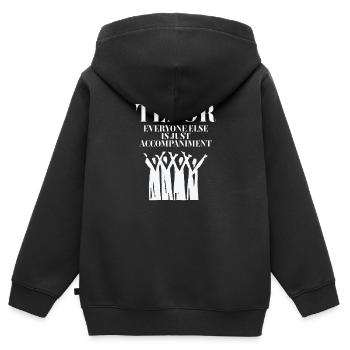 ténor tout le monde n’est qu’accompagnement - Sweat Premium à capuche zippé enfant bio - noir - Dos - AI Model Kid Male (0cm)