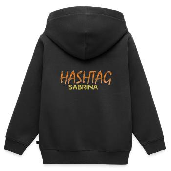 Hashtag Social Media SABRINA Sabrina - Kinder Premium Organic Zip Hoodie - Schwarz - Hinten - AI Model Kid Male (0cm)