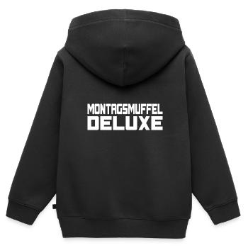 Monday Grouch Deluxe - Sweat Premium à capuche zippé enfant bio - noir - Dos - AI Model Kid Male (0cm)