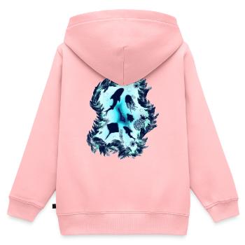 Unter Wasser im Meer mit Meeresleben für Taucher - Kinder Premium Organic Zip Hoodie - Rosa - Hinten - AI Model Kid Female (0cm)
