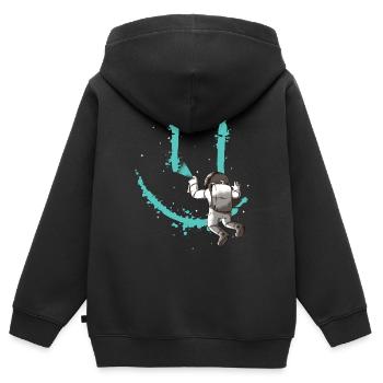 Astronaut - Kinder Premium Organic Zip Hoodie - Schwarz - Hinten - AI Model Kid Male (0cm)