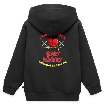 Herz OP Überlebender - Geschenk Für Patient - Kinder Premium Organic Zip Hoodie - Schwarz - Hinten - AI Model Kid Male (0cm)