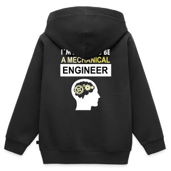 stolzer Maschinenbau Ingenieur Maschinenbaustudium - Kinder Premium Organic Zip Hoodie - Schwarz - Hinten - AI Model Kid Male (0cm)