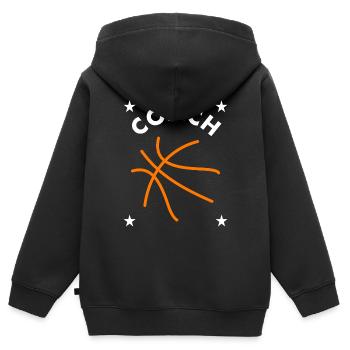 Basket-ball basket-ball coach - Sweat Premium à capuche zippé enfant bio - noir - Dos - AI Model Kid Male (0cm)