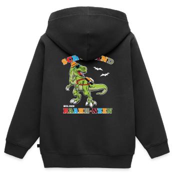Schulkind Dino Schulstart Erstklässler 1 Klasse - Kinder Premium Organic Zip Hoodie - Schwarz - Hinten - AI Model Kid Male (0cm)