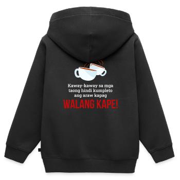 Walang Kape Kaffeedesign für stolze Pinoys - Kinder Premium Organic Zip Hoodie - Schwarz - Hinten - AI Model Kid Male (0cm)