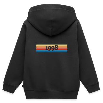 1998 - Kids Premium Organic Zip-up Hoodie - black - Back - AI Model Kid Male (0cm)