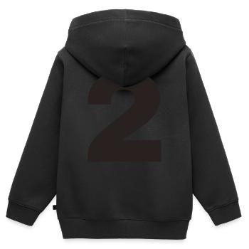 2 - Kinder Premium Organic Zip Hoodie - Schwarz - Hinten - AI Model Kid Male (0cm)