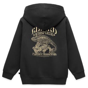 Pantherchamäleon Chamäleon Echsenflüsterer - Kinder Premium Organic Zip Hoodie - Schwarz - Hinten - AI Model Kid Male (0cm)