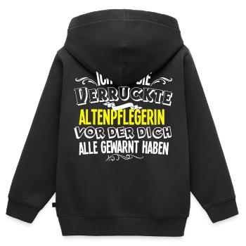 Altenpflegerin - Kinder Premium Organic Zip Hoodie - Schwarz - Hinten - AI Model Kid Male (0cm)