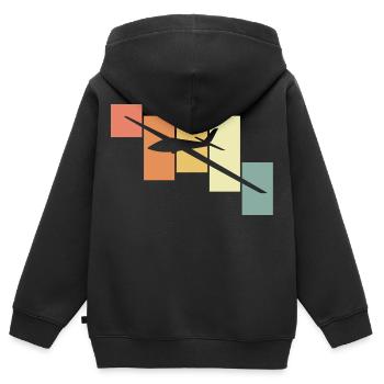 Model aircraft - Kids Premium Organic Zip-up Hoodie - black - Back - AI Model Kid Male (0cm)