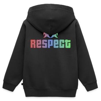 Idée cadeau respect respect tolérance - Sweat Premium à capuche zippé enfant bio - noir - Dos - AI Model Kid Male (0cm)