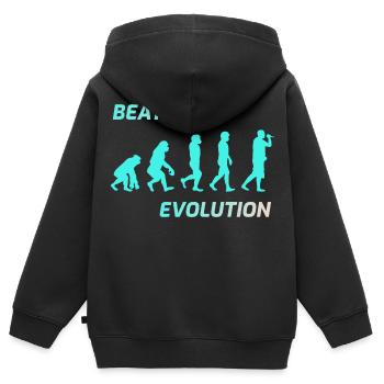 Evolution de Beatboxer Beatbox Beatboxing - Sweat Premium à capuche zippé enfant bio - noir - Dos - AI Model Kid Male (0cm)