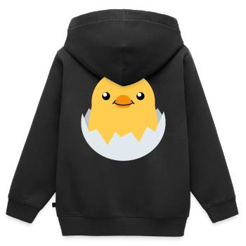 Piep Küken Ostern Ente Huhn Hühnchen Ei Osterei - Kinder Premium Organic Zip Hoodie - Schwarz - Hinten - AI Model Kid Male (0cm)