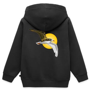 Steampunk Möve - Kinder Premium Organic Zip Hoodie - Schwarz - Hinten - AI Model Kid Male (0cm)
