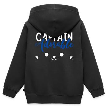 Captain Adorable bébé enfant bébé - Sweat Premium à capuche zippé enfant bio - noir - Dos - AI Model Kid Male (0cm)
