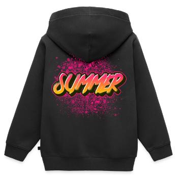 Été d’été - Sweat Premium à capuche zippé enfant bio - noir - Dos - AI Model Kid Male (0cm)