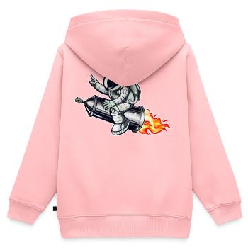 Graffiti Astronaut mit Spraydose Rakete - Kinder Premium Organic Zip Hoodie - Rosa - Hinten - AI Model Kid Female (0cm)