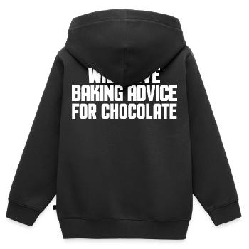 Lustiger Bäcker Kochen Backen Gebäck Schokoladenliebhaber - Kinder Premium Organic Zip Hoodie - Schwarz - Hinten - AI Model Kid Male (0cm)