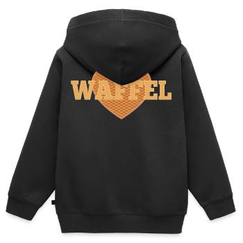 Waffel Love Herz - Kinder Premium Organic Zip Hoodie - Schwarz - Hinten - AI Model Kid Male (0cm)