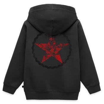 Rot roter Stern Links Punk Rocknroll - Kinder Premium Organic Zip Hoodie - Schwarz - Hinten - AI Model Kid Male (0cm)