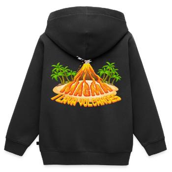 Magma Lava Liquid lettering | I l Lava Volcanoes - Kids Premium Organic Zip-up Hoodie - black - Back - AI Model Kid Male (0cm)