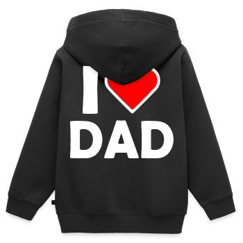 I love dad - Kinder Premium Organic Zip Hoodie - Schwarz - Hinten - AI Model Kid Male (0cm)