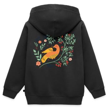 Oiseau d’art populaire Vogel - Sweat Premium à capuche zippé enfant bio - noir - Dos - AI Model Kid Male (0cm)