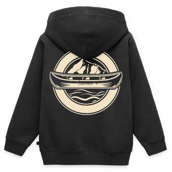 Canoë Canoë Canoë - Sweat Premium à capuche zippé enfant bio - noir - Dos - AI Model Kid Male (0cm)