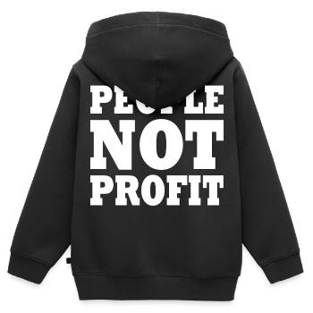 People not profit - Sweat Premium à capuche zippé enfant bio - noir - Dos - AI Model Kid Male (0cm)