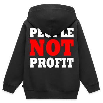 People not profit - Sweat Premium à capuche zippé enfant bio - noir - Dos - AI Model Kid Male (0cm)
