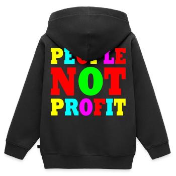People not profit - Sweat Premium à capuche zippé enfant bio - noir - Dos - AI Model Kid Male (0cm)