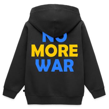No more war - Sweat Premium à capuche zippé enfant bio - noir - Dos - AI Model Kid Male (0cm)