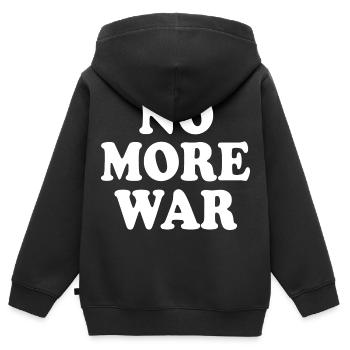 No more war - Sweat Premium à capuche zippé enfant bio - noir - Dos - AI Model Kid Male (0cm)