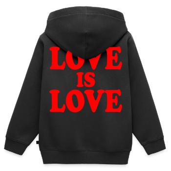 Love is love - Kinder Premium Organic Zip Hoodie - Schwarz - Hinten - AI Model Kid Male (0cm)