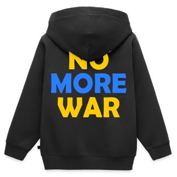 No more war - Sweat Premium à capuche zippé enfant bio - noir - Dos - AI Model Kid Male (0cm)