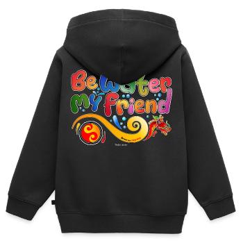 Hommage à Bruce Lee - Sweat Premium à capuche zippé enfant bio - noir - Dos - AI Model Kid Male (0cm)
