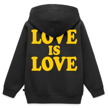 Love is love - Sweat Premium à capuche zippé enfant bio - noir - Dos - AI Model Kid Male (0cm)