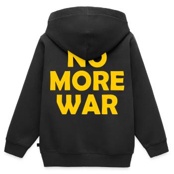No more war - Sweat Premium à capuche zippé enfant bio - noir - Dos - AI Model Kid Male (0cm)