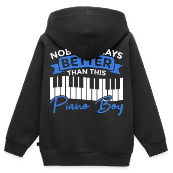 Pianist Junge - Kinder Premium Organic Zip Hoodie - Schwarz - Hinten - AI Model Kid Male (0cm)