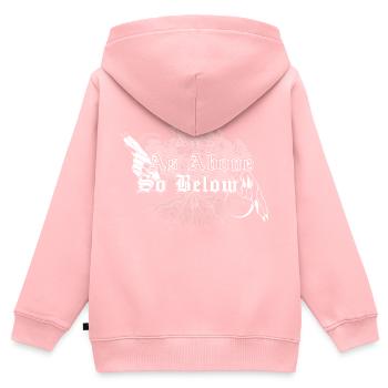 Comme en haut donc en bas, Solve et Coagula, Tree - Sweat Premium à capuche zippé enfant bio - rose - Dos - AI Model Kid Female (0cm)